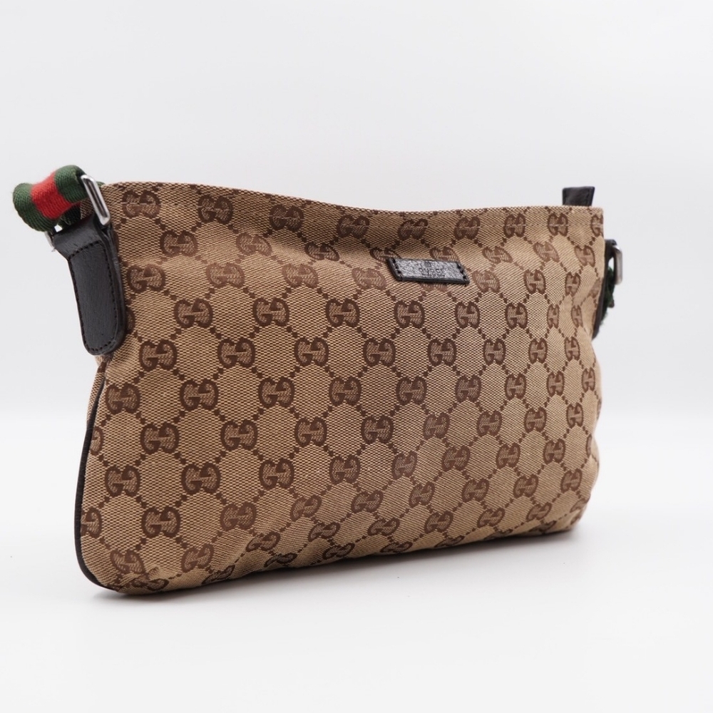 CD53 💖 GUCCI Monogram Web Flat Messenger Crossbody - Picture 5 of 12